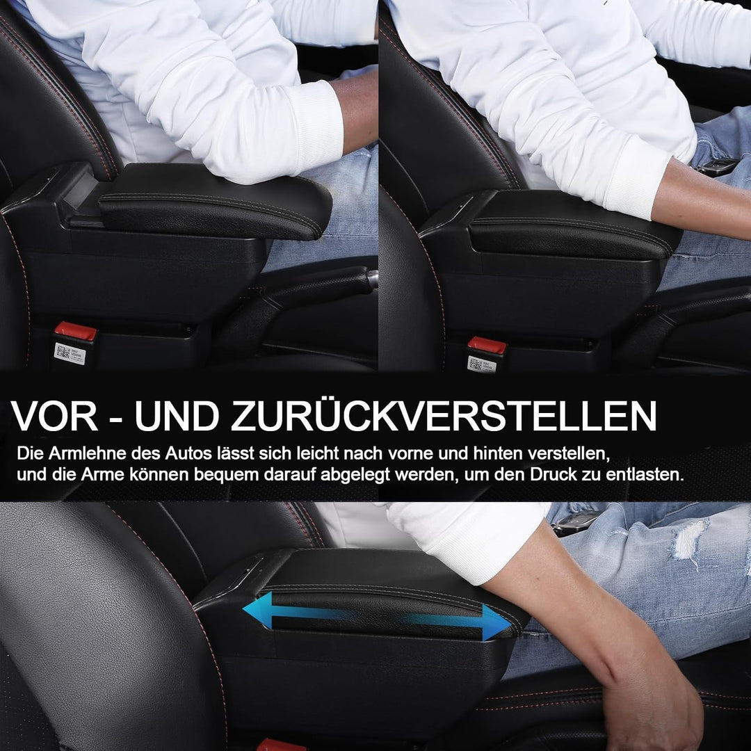 KAERGK Auto Armlehne für Kia Picanto 2006-2019 Doppelschicht Mittelkonsole Grosse Aufbewahrungsbox m