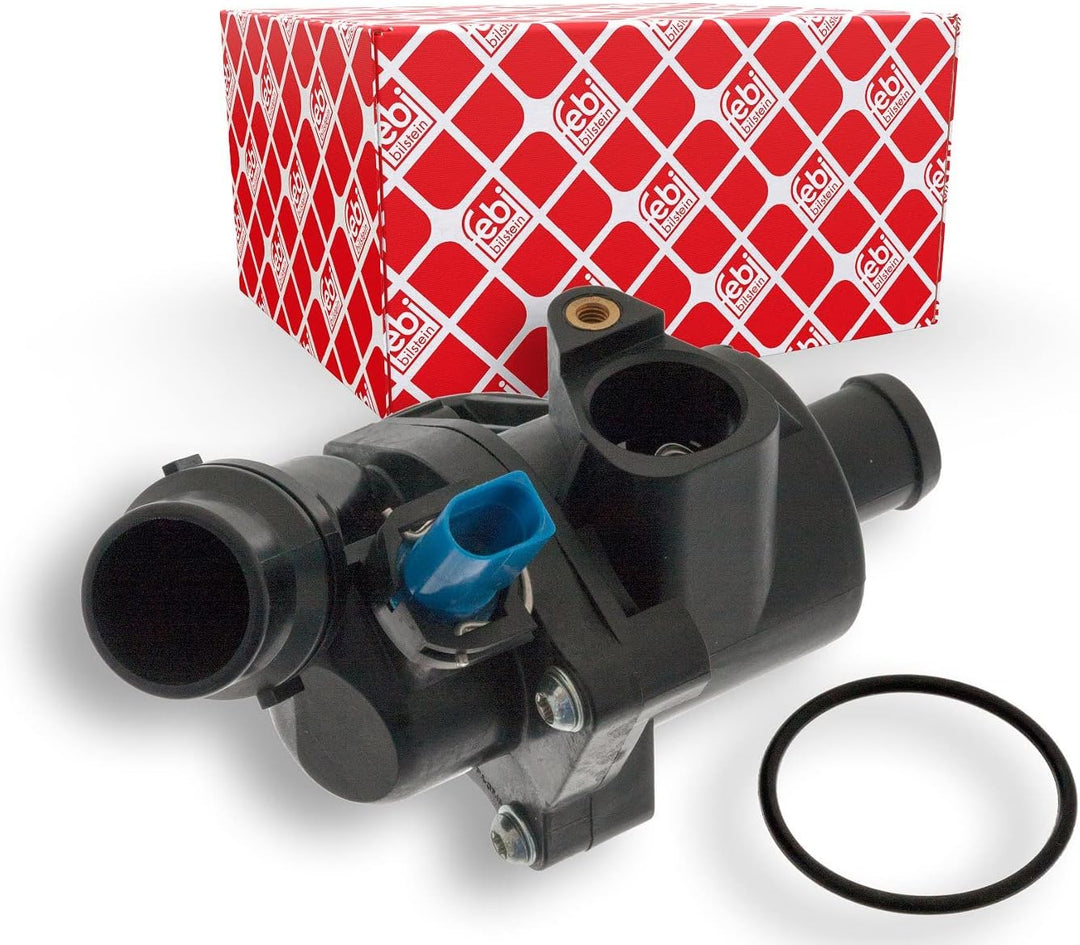 febi bilstein 100313 Thermostat mit Gehäuse, Dichtung und Temperaturschalter , 1 Stück