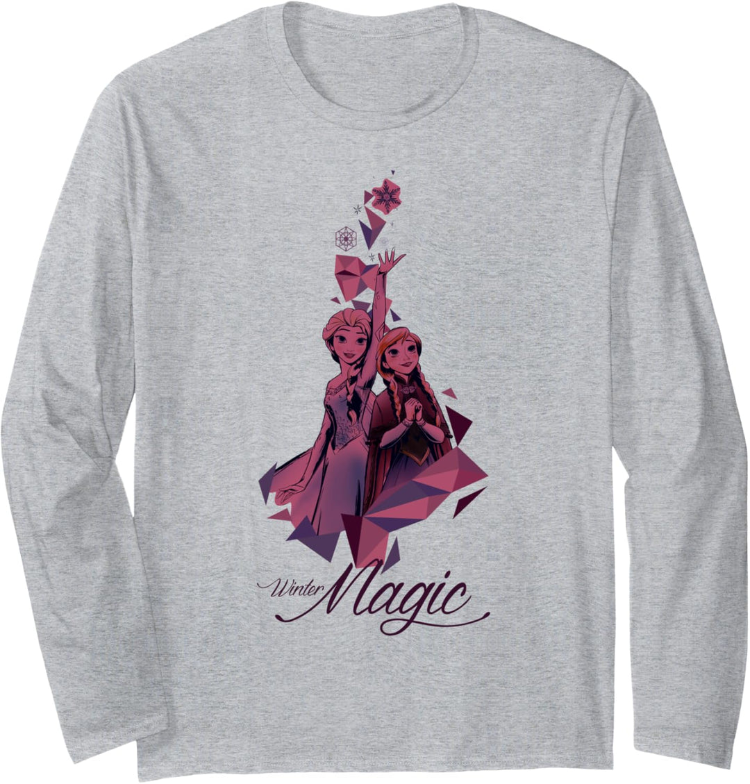 Disney Frozen Elsa And Anna Winter Magic Portrait Langarmshirt