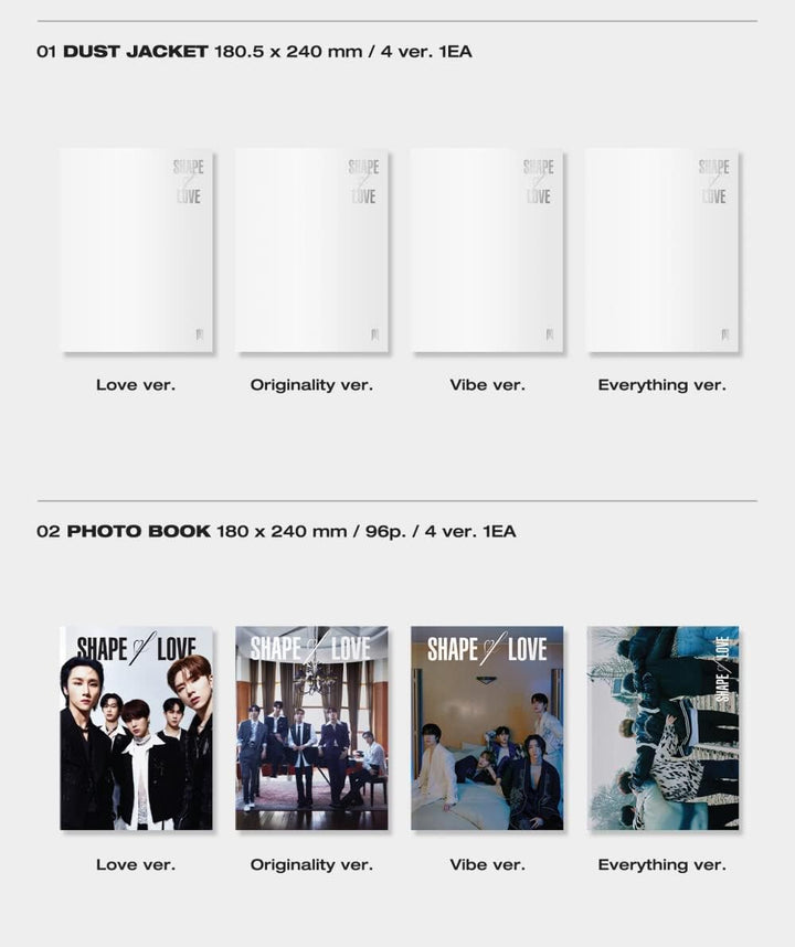 Starship Entertainment MONSTA X - SHAPE of LOVE Album+Extra Photocards Set (4 ver. SET), L100005817,
