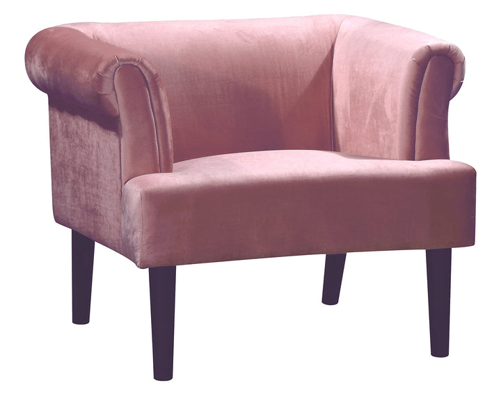 Atlantic Home Collection Sessel CHARLIE, Samt, Armlehnenstuhl mit Massivholzfüssen, Rosa, 74 x 86x 7