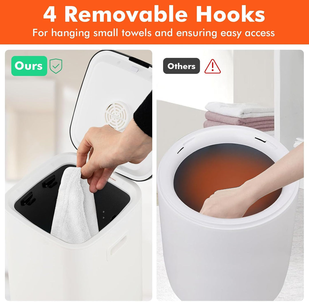 FANTASK 23L Elektrischer Handtuchwärmer, Wärmegerät mit 4 Haken, Timer &amp; Anzeigelampe &amp; Auto-Abschal