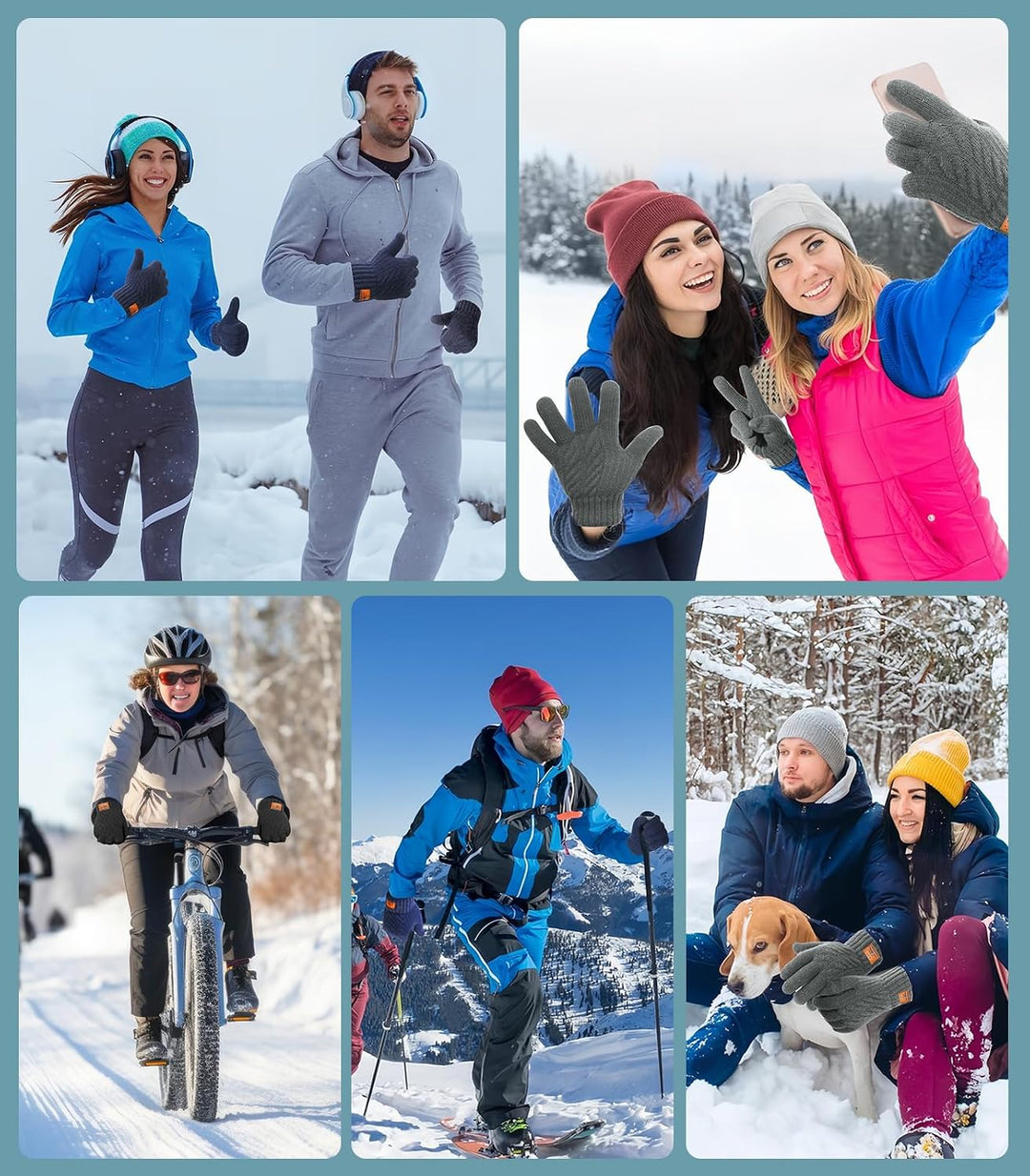 CHENMEI Winterhandschuhe Strickhandschuhe für Herren Damen - Touchscreen Wollhandschuhe, Warme Winte