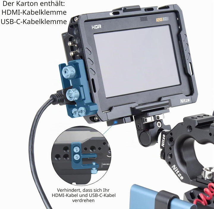 Nitze Monitor Cage for Blackmagic Video Assist 5’’ 3G/12G - JT-B01A Monitor Cage-JT-B01A, Monitor Ca