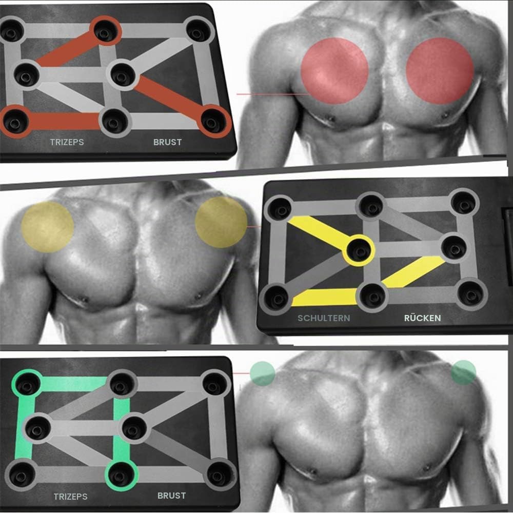 Cretee 12 in 1 Faltbare Push Up Rack Board mit Handgriff für Muskeltraining Effektiv Formen 12 in 1