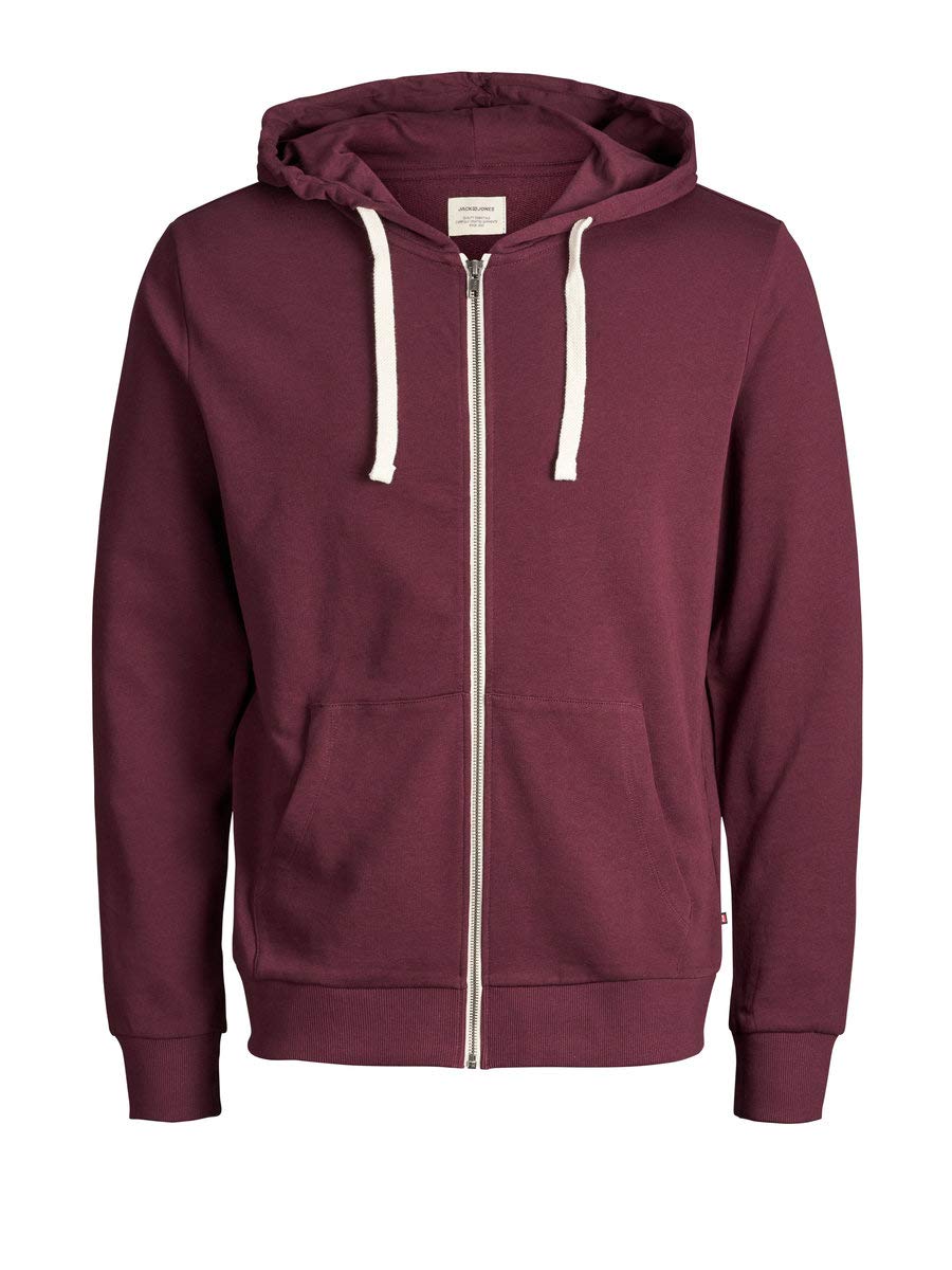 JACK & JONES Herren JJEHOLMEN Sweat Zip Hood S Rot (Port Royale Fit:reg Fit), S Rot (Port Royale Fit
