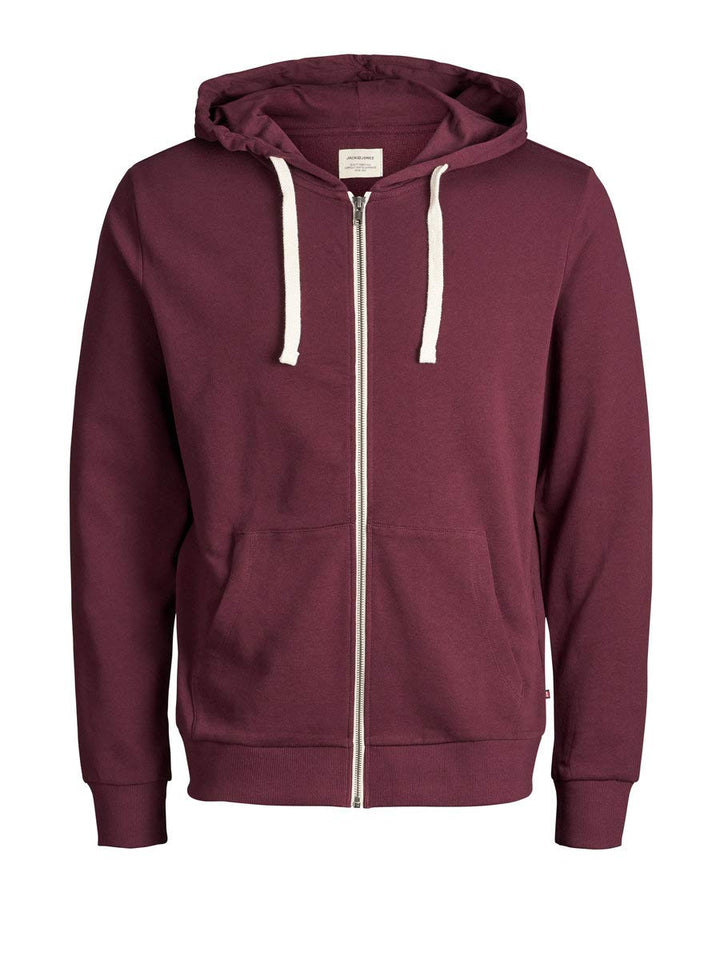 JACK & JONES Herren JJEHOLMEN Sweat Zip Hood S Rot (Port Royale Fit:reg Fit), S Rot (Port Royale Fit