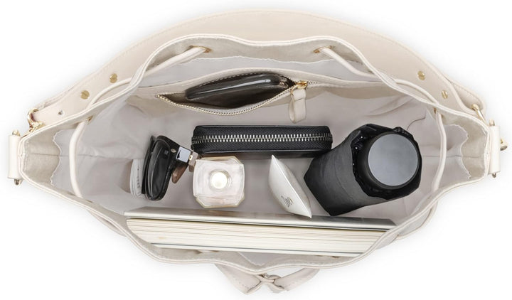 Expatrié Beuteltasche Damen - Sarah Medium - Handtasche aus Veganem PU Leder - Umhängetasche für Cit