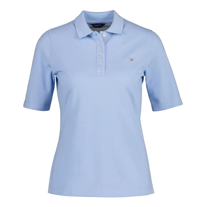 GANT Damen ORIGINAL LSS Pique Polohemd L Waterfall Blue, L Waterfall Blue