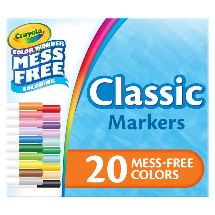 CRAYOLA Color Wonder Marker-Nachfüllset (20 ct), saubere breite Linienmarker für Kleinkinder, sauber