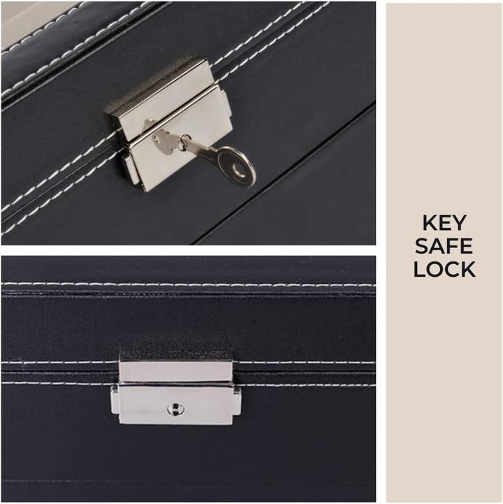 MAGIC SELECT Brillenbox mit 12 Fächern, Etui für Sonnenbrille, Lesebrille, mit transparentem Glasdec
