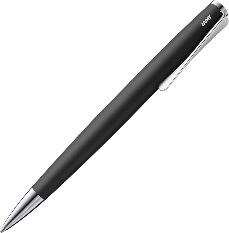 LAMY studio Premium Kugelschreiber 267 aus Edelstahl in schwarz mattem Lack-Finish, propellerförmige