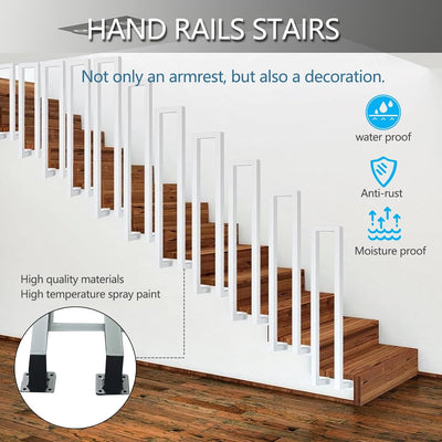 Treppengeländer Innen, U-FöRmige GeläNder Treppe, 35-110cm Handlauf Treppe,Metal GeläNder Drinnen/Ra