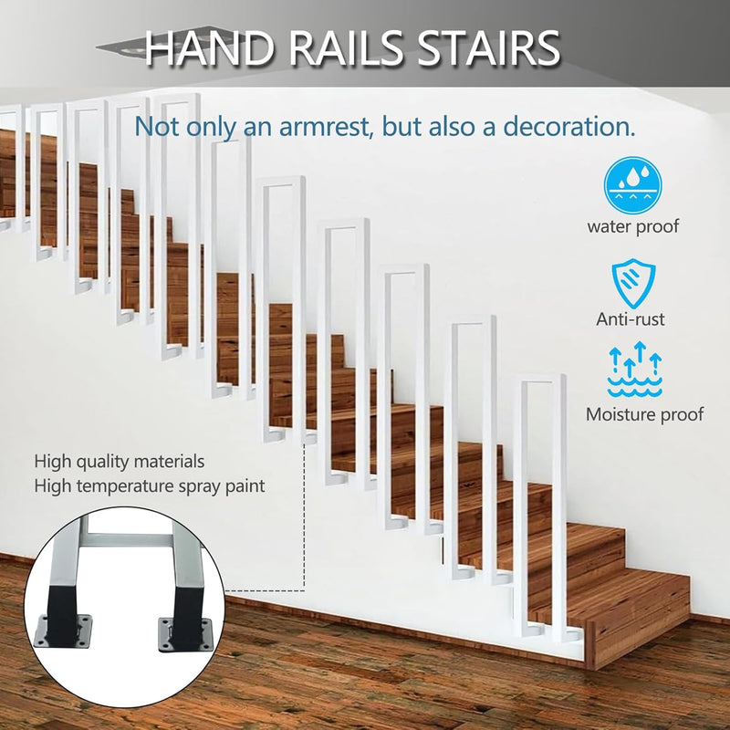Treppengeländer Innen, U-FöRmige GeläNder Treppe, 35-110cm Handlauf Treppe,Metal GeläNder Drinnen/Ra