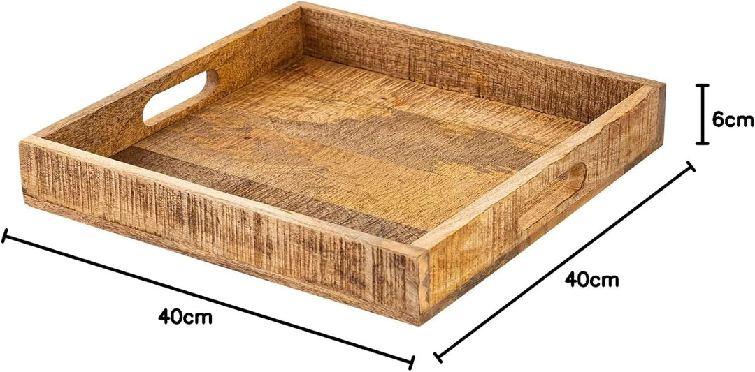 casamia Tablett Serviertablett Dekotablett Holztablett Holz Deko Tablett Mangoholz massiv Farbe Tabl