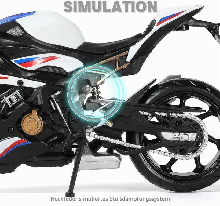 Motorradspielzeug Kompatibel mit BMW S1000RR 1:12 Mini Motorrad Modell aus Druckguss - Geschenk für