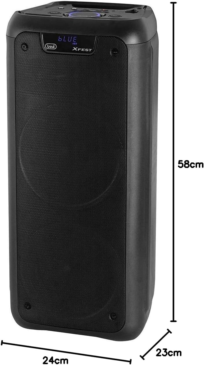 Trevi XFest XF 600 KB Tragbarer Lautsprecher mit 80W Verstärkung, Wireless Musikbox mit Dynamischem
