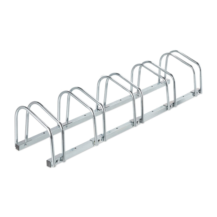 Relaxdays Fahrradständer Boden, für 5 Räder, bis 60 mm Reifenbreite, Metall, Garage, Fahrrad-Aufstel