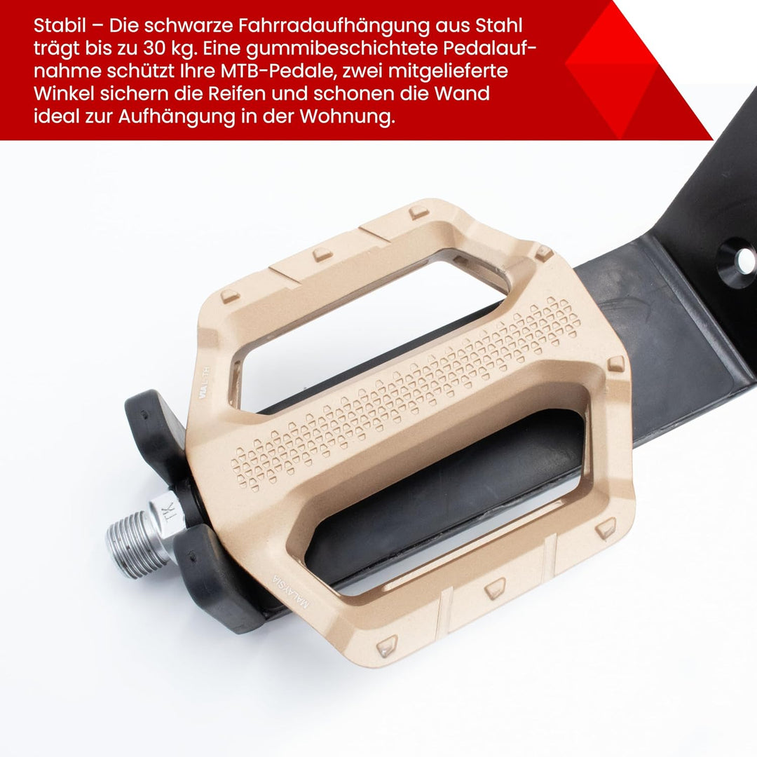Kyto Fahrrad Wandhalterung (1x oder 2x) - Platzsparend in Garage, Wohnung & Keller für E Bike, MTB,