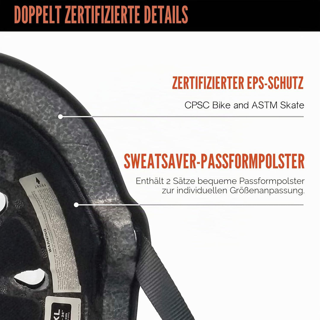 Triple 8 Kopfschutz Brainsaver Double Certification XL Black Matte, XL Black Matte