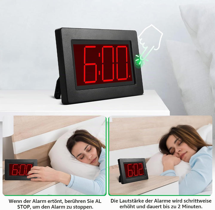 KWANWA Digitale Wecker Uhren LED Wanduhr mit 3 &