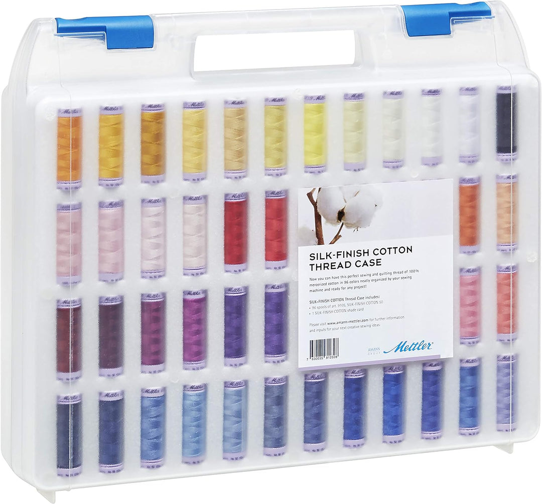 Mettler Seidengarn mit 96 Spulen, mehrfarbig
