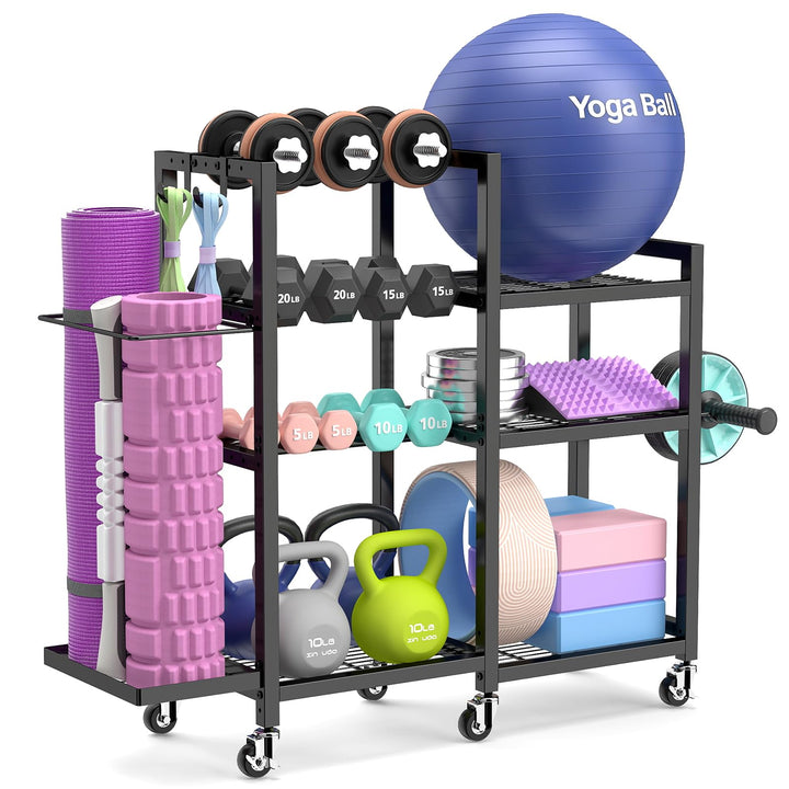 7-Stufiger Hantelständer, Multifunktionale Hantelablage, Home Gym Aufbewahrung für Hanteln, Kettlebe