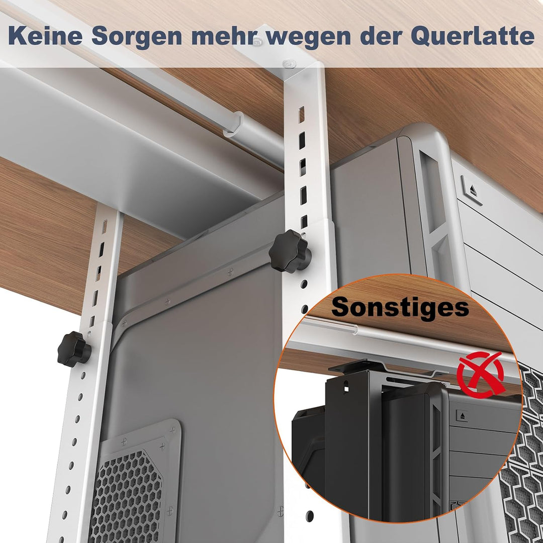 PUTORSEN PC Halterung unter Schreibtisch, bis zu 35 kg Tragfähigkeit, Schwerlast PC Halterung Untert