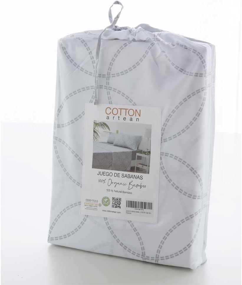 COTTON ARTean Bettwäsche-Set aus Bambus, Modell Fuji organisch und hypoallergen, 150 x 190/200 cm, G