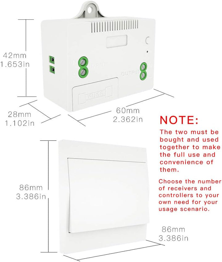 MOES RF433 Funkschalter Batterielose, Funk Lichtschalter Keine Batterie, Wandlichtsschalter Selbstve