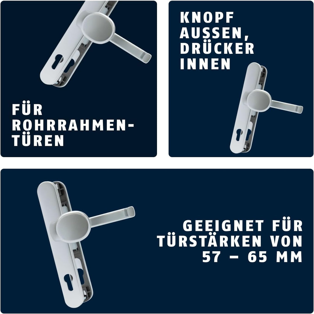 ABUS Türbeschlag SRG92N F1 - Für Haustüren - Mit Türklinke Innen Und Türknauf AuÃŸen - Für Türen Mit