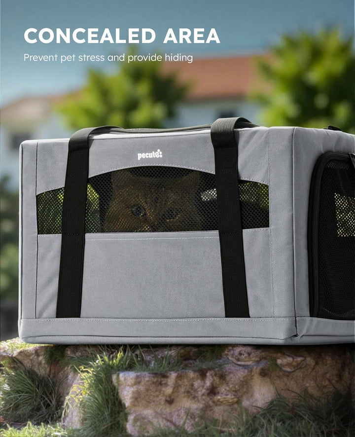pecute Katzentasche Transporttasche Stabiler Halt Haustier Tragetasche, Transportbox Katze Leicht, F