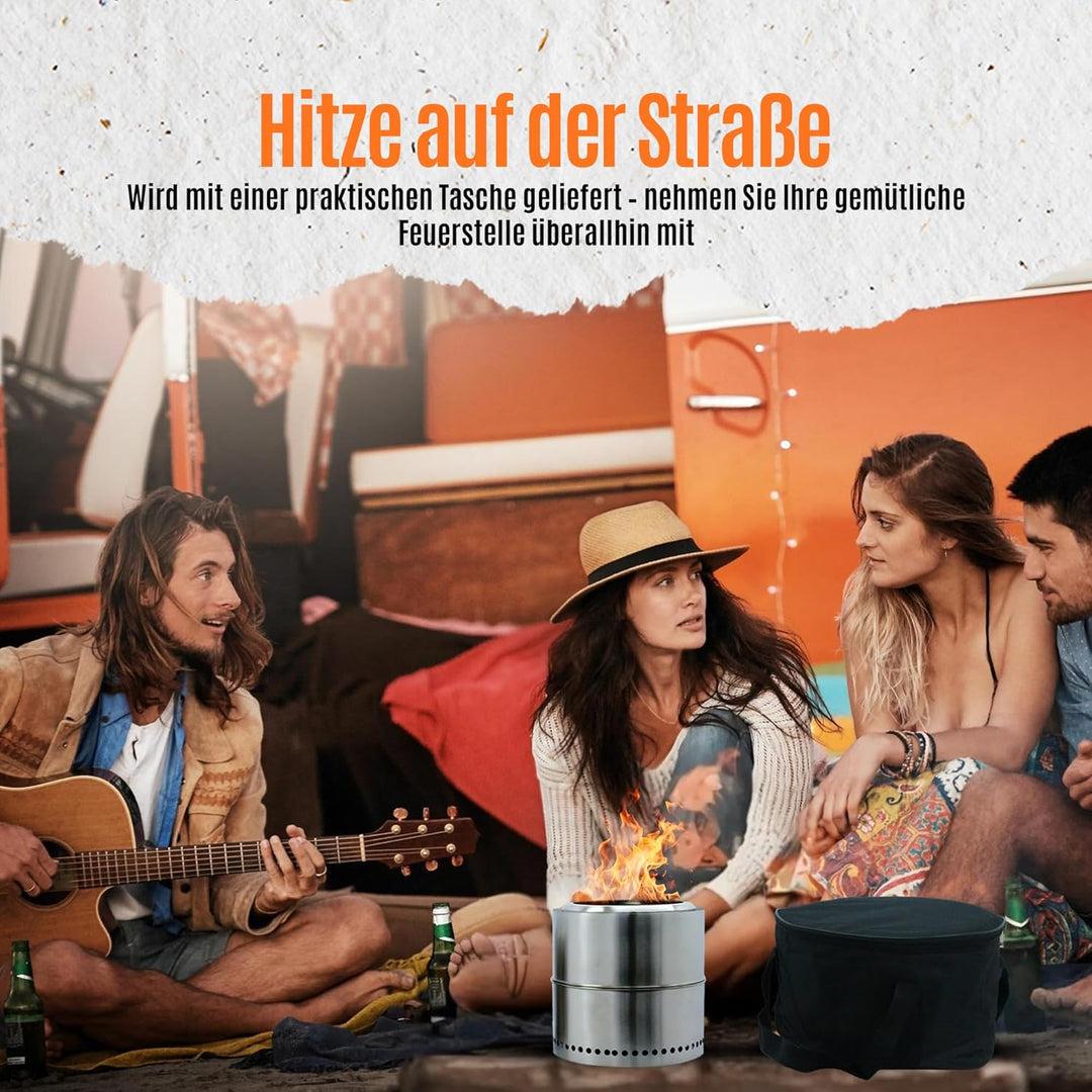 Feuerstelle, Feuerkorb, Feuertonne, Ø 37 cm, Deko für Garten,Terrasse und Balkon,Für Pellets/Holz, E