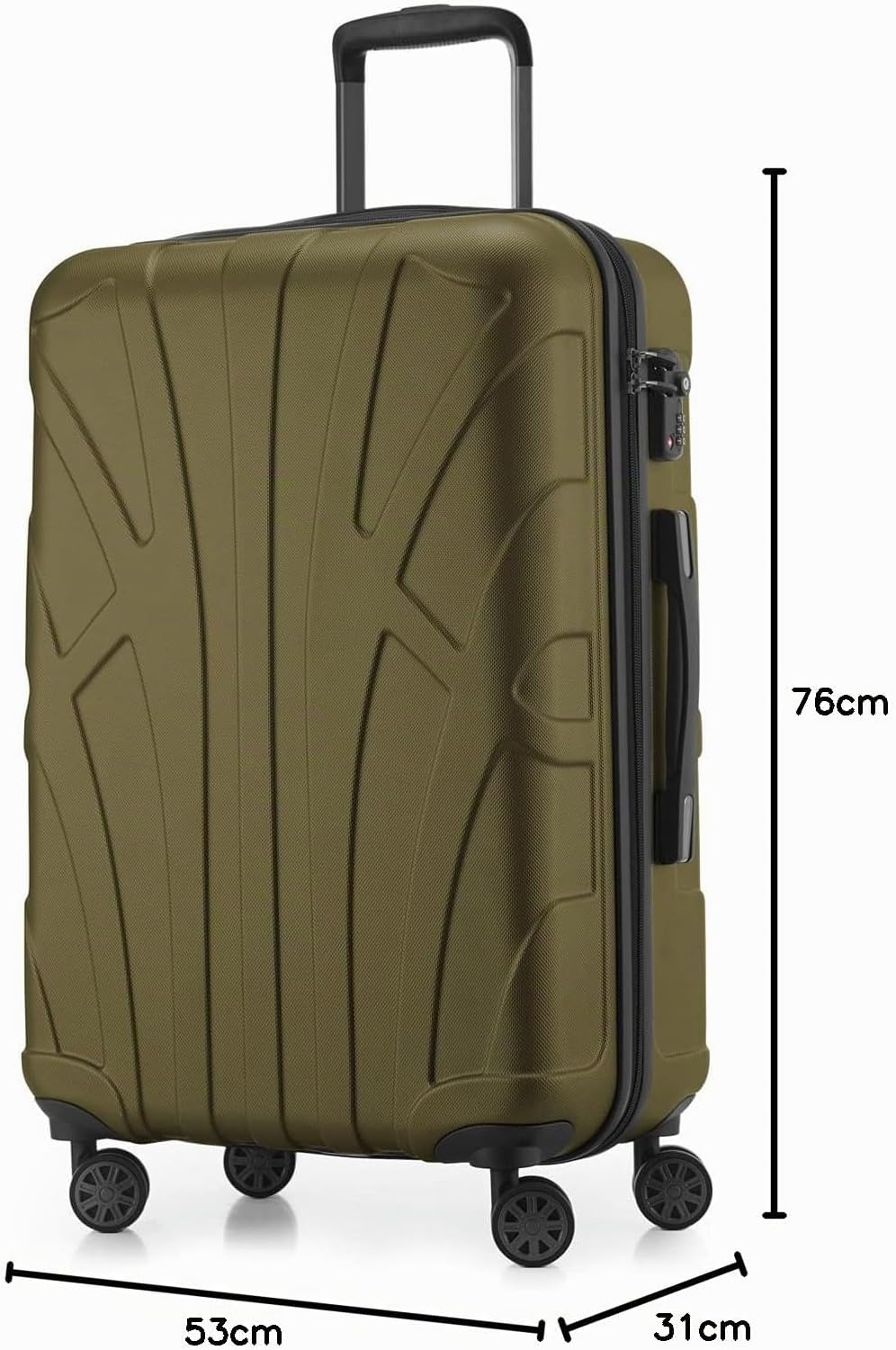 suitline grosser Hartschalen-Koffer Koffer Trolley Rollkoffer XL Reisekoffer, TSA, 76 cm, ca. 96-110
