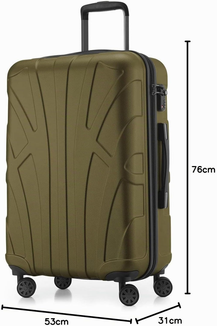 suitline grosser Hartschalen-Koffer Koffer Trolley Rollkoffer XL Reisekoffer, TSA, 76 cm, ca. 96-110