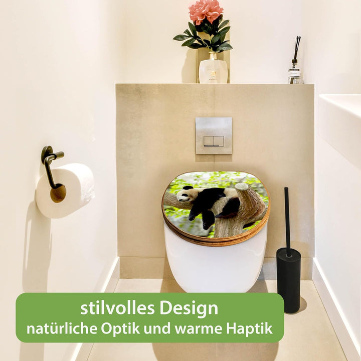 banjado Design WC Sitz Bambus Absenkautomatik 45,8x37,5cm - Toilettendeckel mit Absenkautomatik Holz