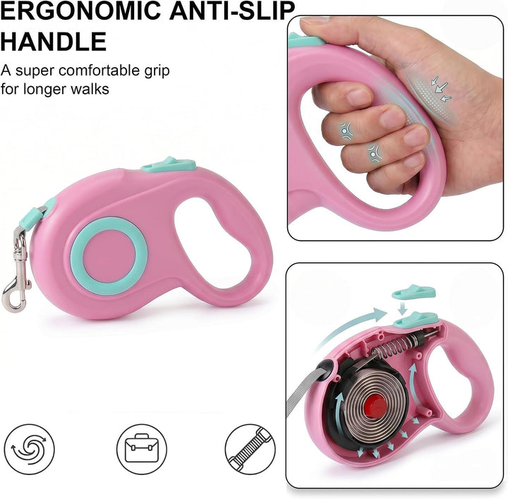 AIITLE Ausziehbare Hundeleine, 5m Flexi Hundeleine für Kleine und Mittlere Hunde bis 15 kg, 360° Dre