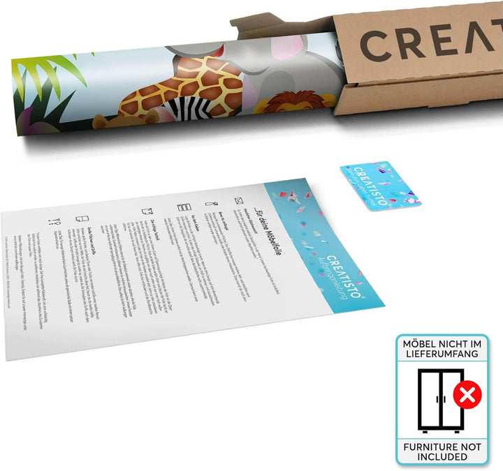 Möbelfolie für Kinder - passend für IKEA Pax Schrank 201 cm Höhe - 1 Tür I Tolle Möbeldeko für Kinde