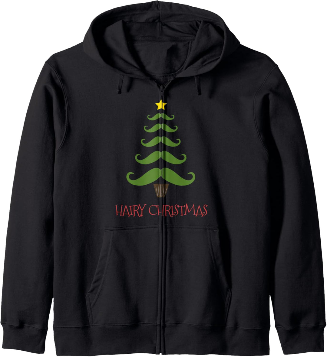 Lustiges Schnurrbart-Weihnachtsbaum-haariges Geschenk Mann Kapuzenjacke