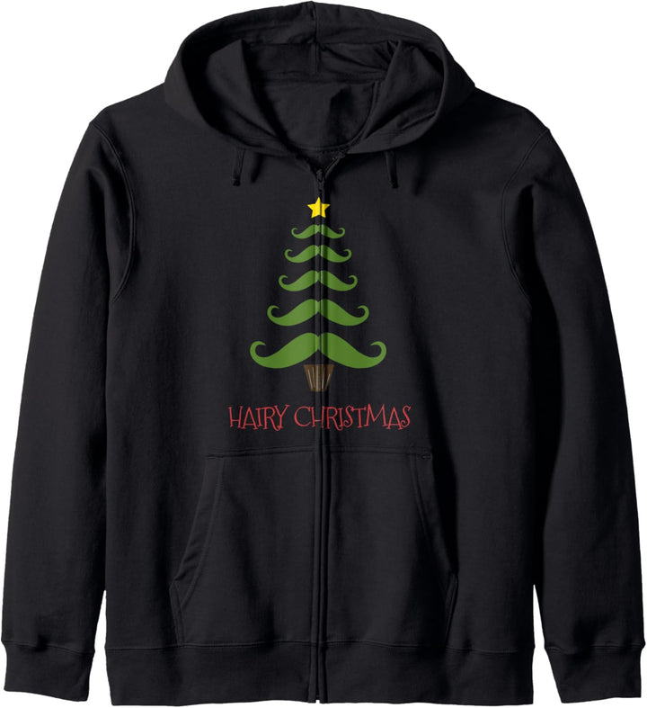Lustiges Schnurrbart-Weihnachtsbaum-haariges Geschenk Mann Kapuzenjacke