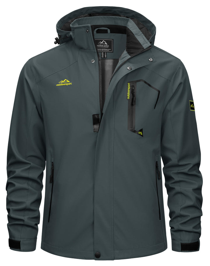 TACVASEN Herren Outdoorjacke Leicht Wasserabweisend Wanderjacke Übergangsjacke Funktionsjacke mit Ab