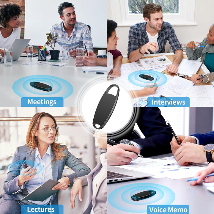 Diktiergerät Mini, 64GB 1536Kbps Aufnahmegerät mit Rauschunterdrückung, USB C Voice Recorder mit Spr