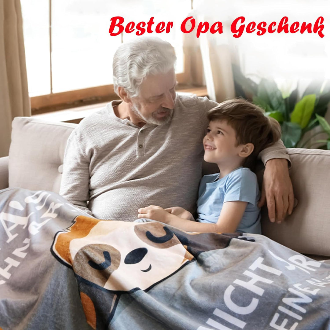 KAAYEE Vatertagsgeschenk Opa, Kuscheldecke Opa Geschenk zum Vatertag Geburtstag Valentinstag, Geburt