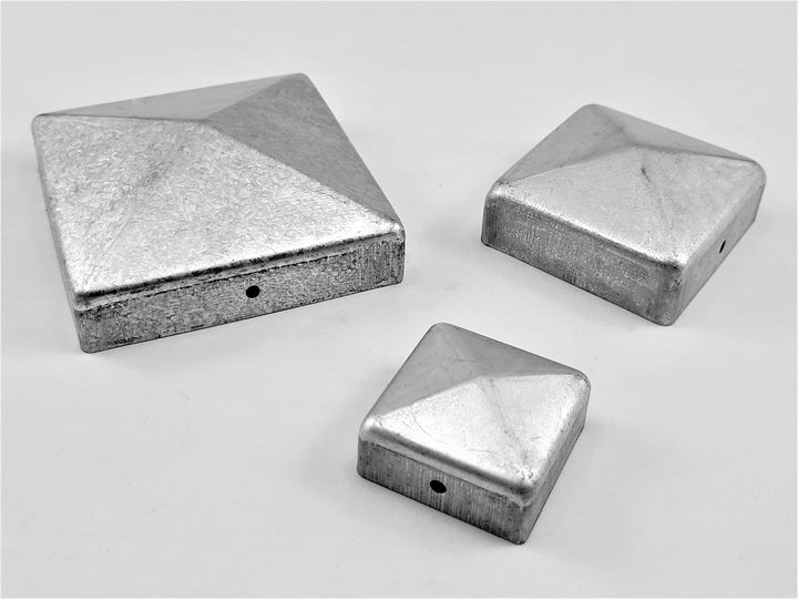 10 Stück Abdeckkappe Metall galv. verzinkt 70x70mm, 70x70mm
