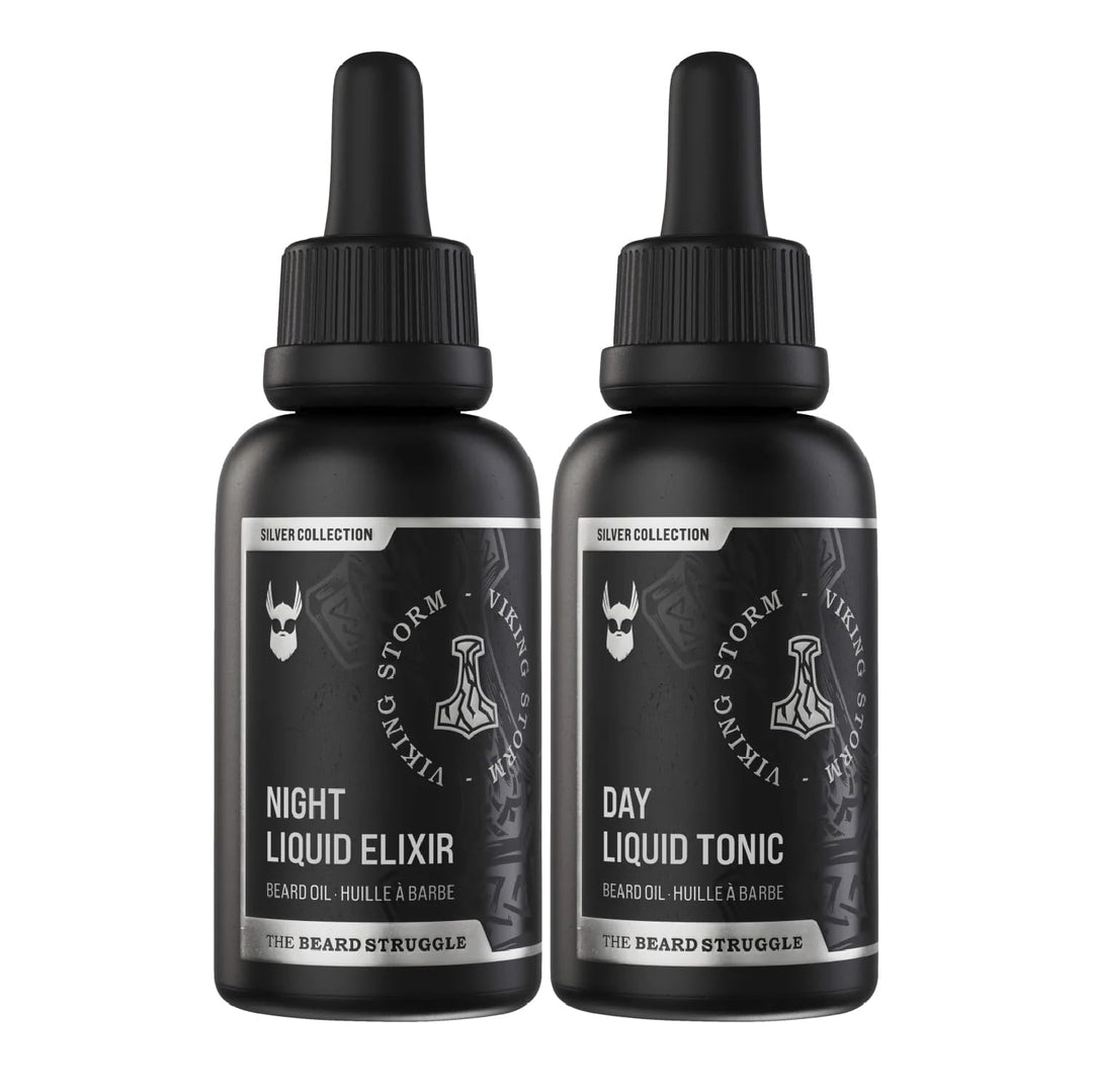 The Beard Struggle Bartöl Set Tag & Nacht – Bartpflege & Bartwuchsöl Bundle für Männer – Feuchtigkei