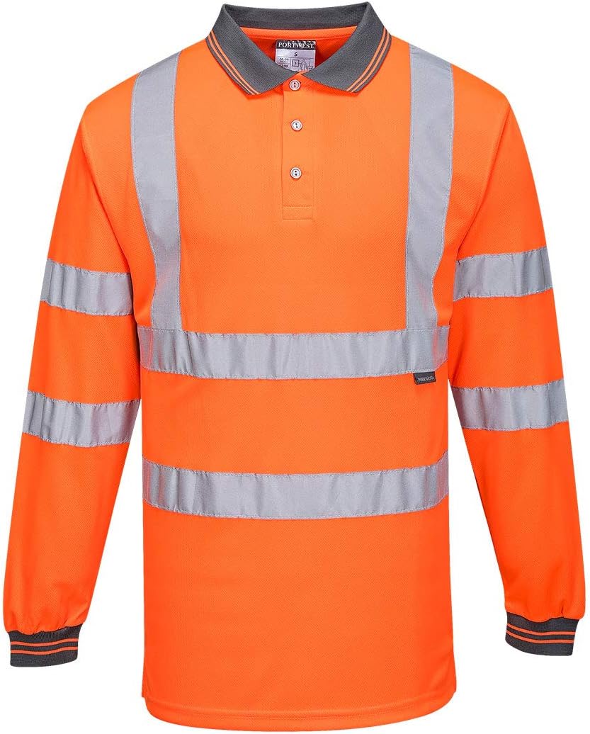 Portwest Langarm Warnschutz Polo Shirt, Grösse: 4XL, Farbe: Orange, S277ORR4XL 4XL Orange, 4XL Orang