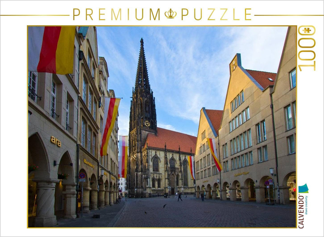 CALVENDO Puzzle Die St. Lamberti-Kirche am Prinzipalmarkt in Münster 1000 Teile Lege-Grösse 64 x 48