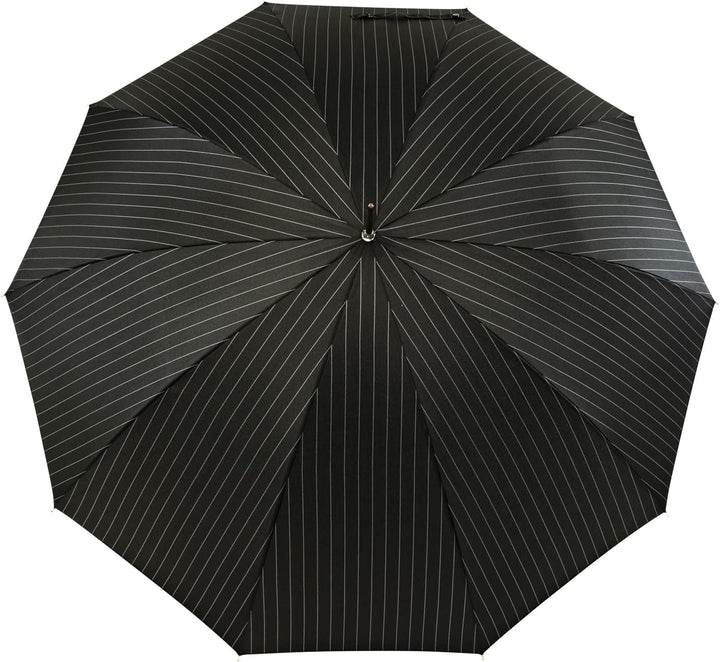 iX-brella Herren-Stockschirm Automatik mit Echtholz-Rundhakengriff - Nadelstreifen Pinestripe, Pines