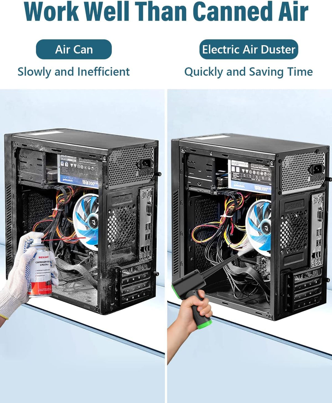 Elektrische Staubgebläse Druckluftspray für PC Reinigungsset - 3-Gang Air Duster Luftdruckspray mit