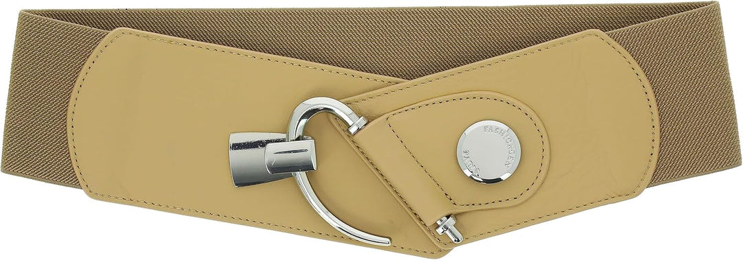 FASHIONGEN - Elastischer Damengürtel aus Rindsleder, DARLENE Beige XS, Beige XS